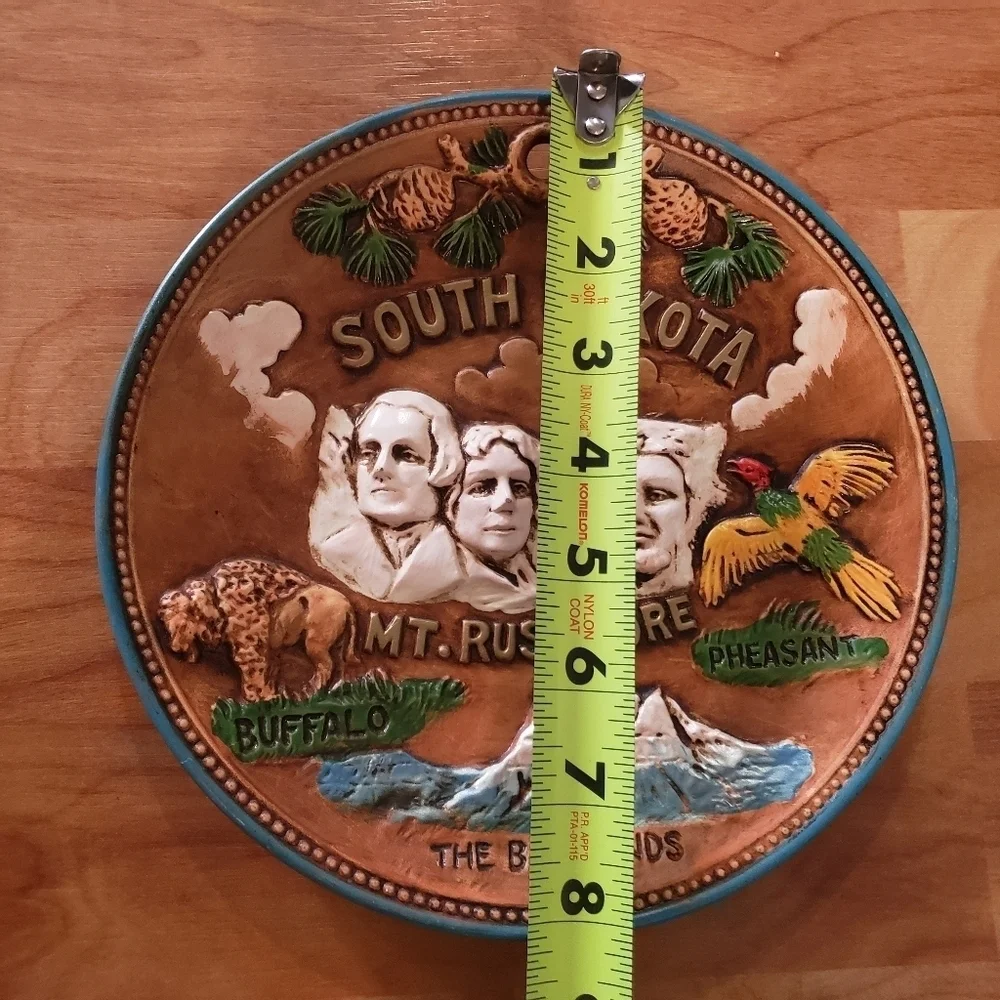 VTG MT. RUSHMORE PLATE SOUTH DAKOTA, Ceramic SOUVENIR WALL PLAQUE/DISH, JAPAN 8